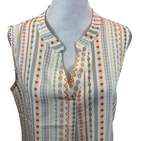 Brand new with Tags Timeson Brand V Neck Sleeveless Blouse Boho Print Small - Picture 2 of 12